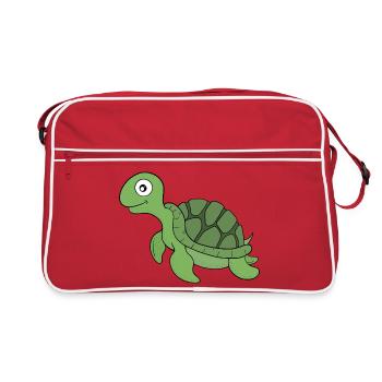 A friendly turtle - Retro Bag - red/white - Front