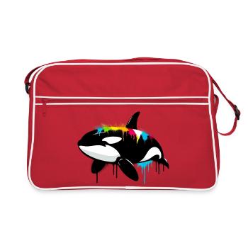 Killer whale - Retro Bag - red/white - Front
