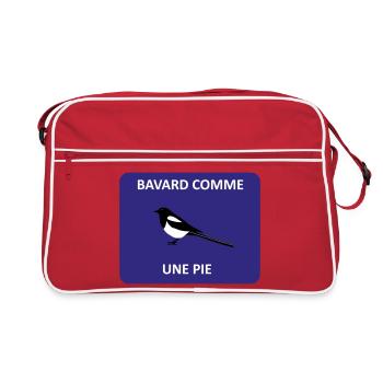 Chatty as a magpie - Retro Bag - red/white - Front
