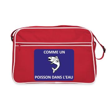 Wie ein Fisch im Wasser - Retro Tasche - Rot/Weiß - Vorne