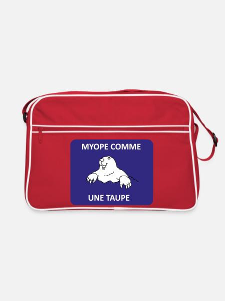 Short-sighted as a mole - Retro Bag - red/white - Front