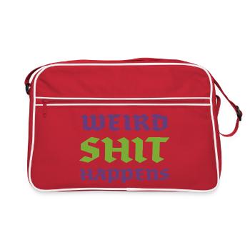 Seltsame Scheiße passiert - Retro Tasche - Rot/Weiß - Vorne