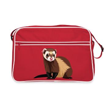 Beau furet pour les amoureux des animaux - Sac Retro - rouge/blanc - Devant