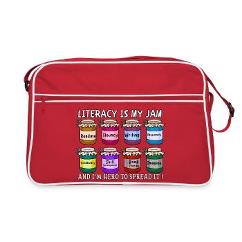 Enseignant et créatif, idéal pour les amateurs de livres - Sac Retro - rouge/blanc - Devant
