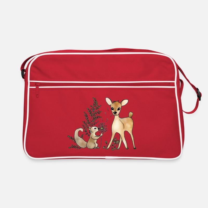 Reh_und_Eichhoernchen Retro Tasche