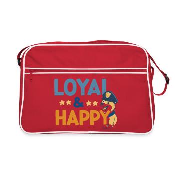 Loyal & Happy Police Dog - Retro Bag - red/white - Front