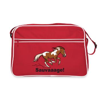 Magpie Wild Horse (for light textiles) - Retro Bag - red/white - Front
