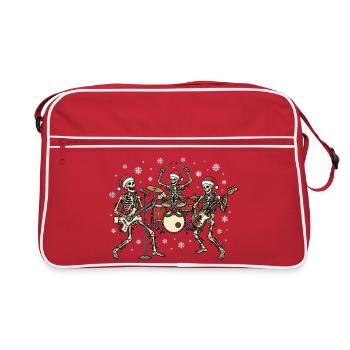 Ruban squelette de Noël Squelettes de Noël drôles - Sac Retro - rouge/blanc - Devant