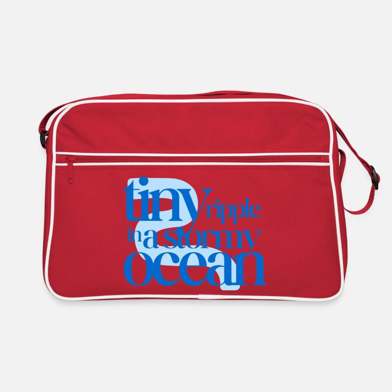 Tiny ripple in a stormy ocean (blue background) Retro Bag