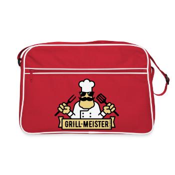 Grillmeister (Grill / Barbecue / BBQ / 3C) - Sac Retro - rouge/blanc - Devant