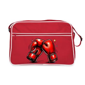 Rote Boxhandschuhe Kraft und Dynamik - Retro Tasche - Rot/Weiß - Vorne