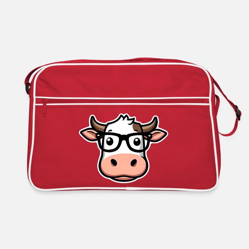 Vache avec des lunettes Sac Retro