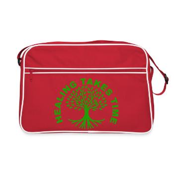 La guérison prend du temps Maillot de sensibilisation à la santé mentale - Sac Retro - rouge/blanc - Devant