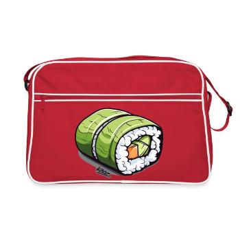 Rouleau à sushi vert émeraude - Sac Retro - rouge/blanc - Devant