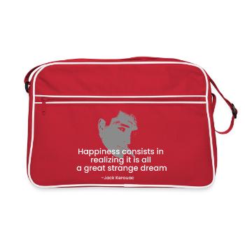 Jack Kerouac quote on Dreams - Retro Bag - red/white - Front