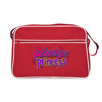 Passenger Princess Humor Sticker - Retro Bag - red/white - Front