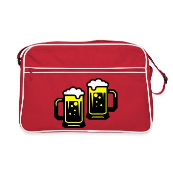 Bier Prost Symbol - Retro Tasche - Rot/Weiß - Vorne