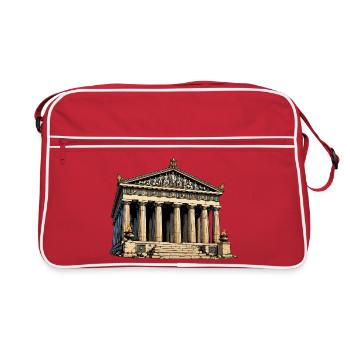 Graphique classique du Parthénon du temple - Sac Retro - rouge/blanc - Devant