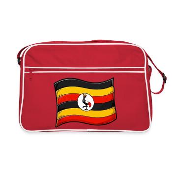 Art du drapeau ougandais avec grue - Sac Retro - rouge/blanc - Devant