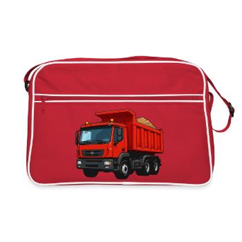 Roter Kipplader Cartoon-Design - Retro Tasche - Rot/Weiß - Vorne