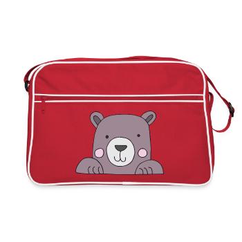 Tête d’ours mignonne - Sac Retro - rouge/blanc - Devant