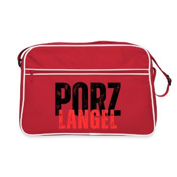 Porz Langel noir lettrage rouge - Sac Retro - rouge/blanc - Devant