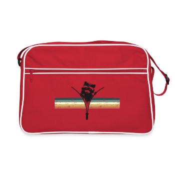 Süßer Waschbär - Retrostripes - Retro Tasche - Rot/Weiß - Vorne