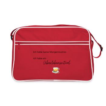 LIEBEVOLL Morgenroutine Tee - Retro Tasche - Rot/Weiß - Vorne