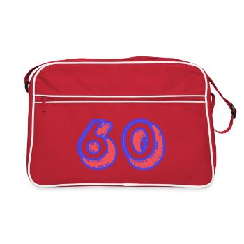 60. 60 JAHRE. 60. JAHRESTAG. 60. GEBURTSTAG. - Retro Tasche - Rot/Weiß - Vorne