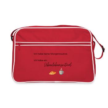 LIEBEVOLL Morgenroutine Croissant  - Retro Tasche - Rot/Weiß - Vorne