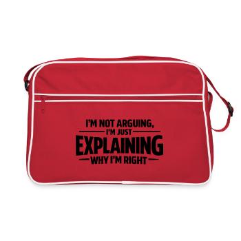 Je ne discute jamais, j’explique juste pourquoi j’ai raison. - Sac Retro - rouge/blanc - Devant