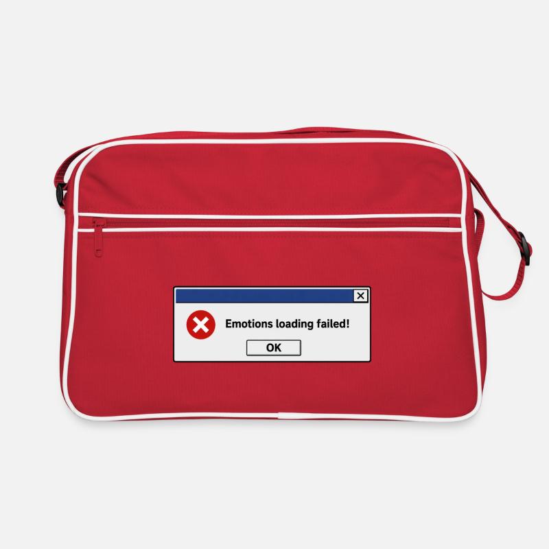 Emotions Loading Failed | Introvertierter Humor - Retro Tasche - Rot/Weiß
