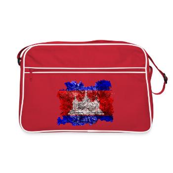 Cambodge Drapeau Vintage - Sac Retro - rouge/blanc - Devant