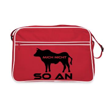 Stier mich nicht so an ! - Retro Tasche - Rot/Weiß - Vorne