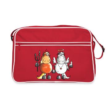 Devil Vs Angel Horses - Horse - Retro Bag - red/white - Front