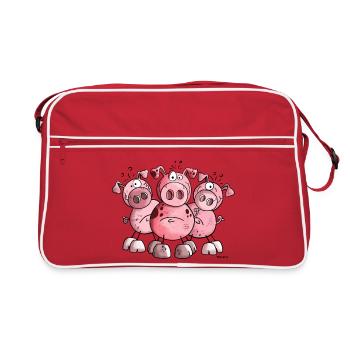 Three Pigs - Retro Bag - red/white - Front