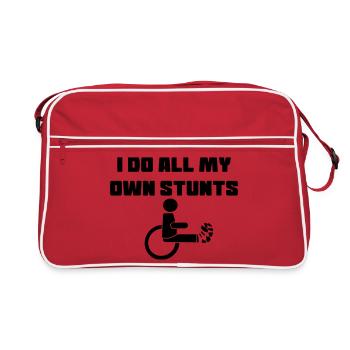Wheelchair user with leg in plaster # - Retro Bag - red/white - Front