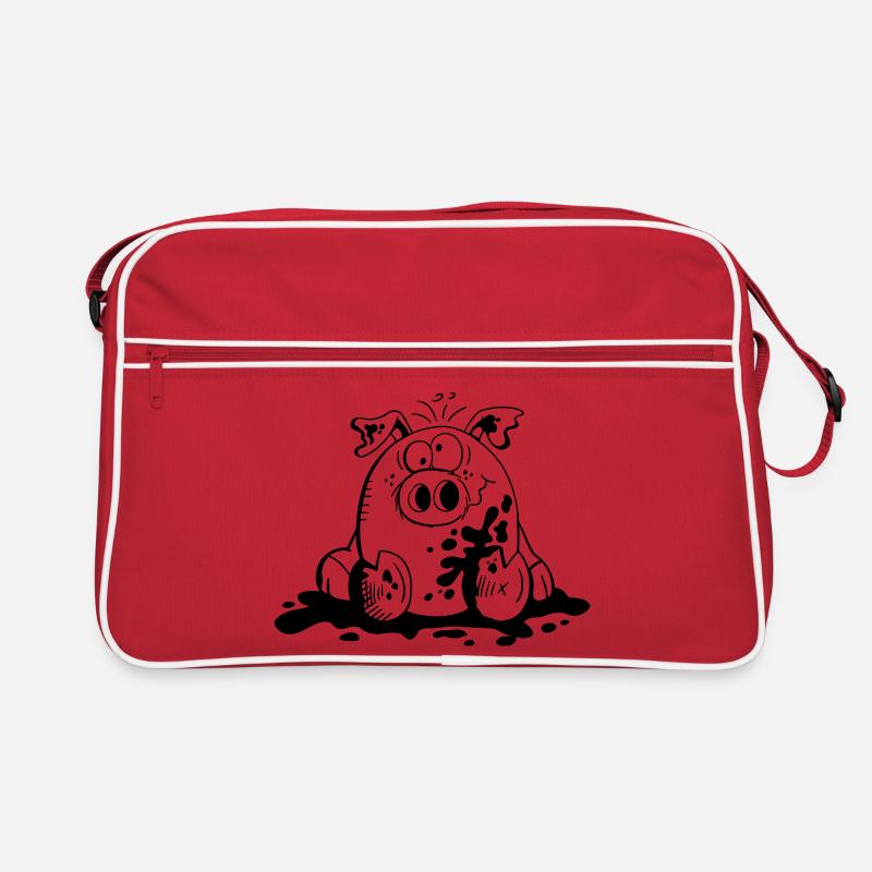 Cochon dans la boue - Cochons - Cadeau Sac Retro