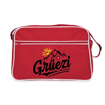 Schweizer Dialekt - Mundart Schweizerdeutsch Hallo - Retro Bag - red/white - Front
