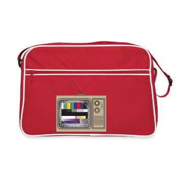 Retro TV Testbild Muster - Retro Tasche - Rot/Weiß - Vorne