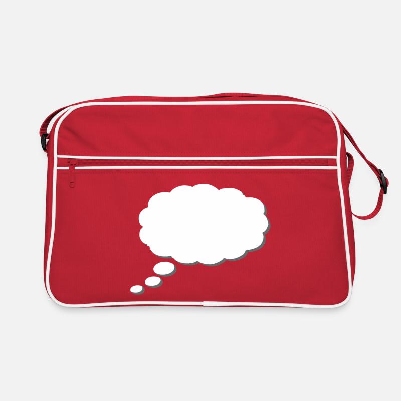Gedankenwolke, Thinkbubble. So personalisieren Sie - Retro Tasche - Rot/Weiß
