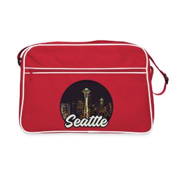 Paysage urbain de Seattle - Sac Retro - rouge/blanc - Devant