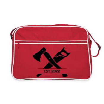 Saw Axe Craftsman Symbol Lumberjack Tool - Sac Retro - rouge/blanc - Devant