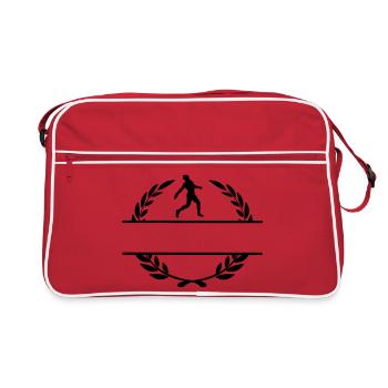 Discus thrower, winner in laurel wreath - Retro Bag - red/white - Front