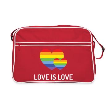 Mois de la fierté LGBT - Love is Love - Sac Retro - rouge/blanc - Devant