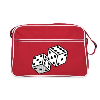 Dés - Conception de casino de jeu - Sac Retro - rouge/blanc - Devant