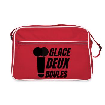 glace deux boules, glaces, crème glacée - Sac Retro - rouge/blanc - Devant