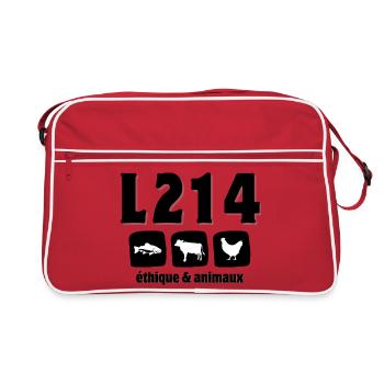 vegan, animal welfare, animal rights activist - Retro Bag - red/white - Front