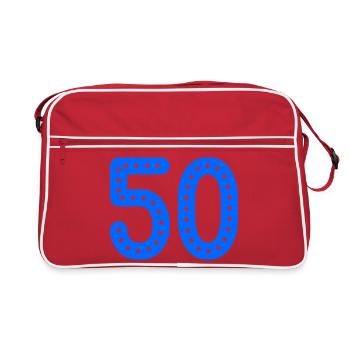 50. 50 YEARS. 50th ANNIVERSARY. 50 YEARS ANNIVERSARY. - Retro Bag - red/white - Front