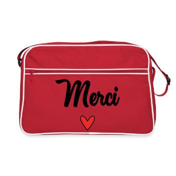 MERCI. THANKS. THANK YOU. ANNIVERSAIRE. NAISSANCE. - Sac Retro - rouge/blanc - Devant